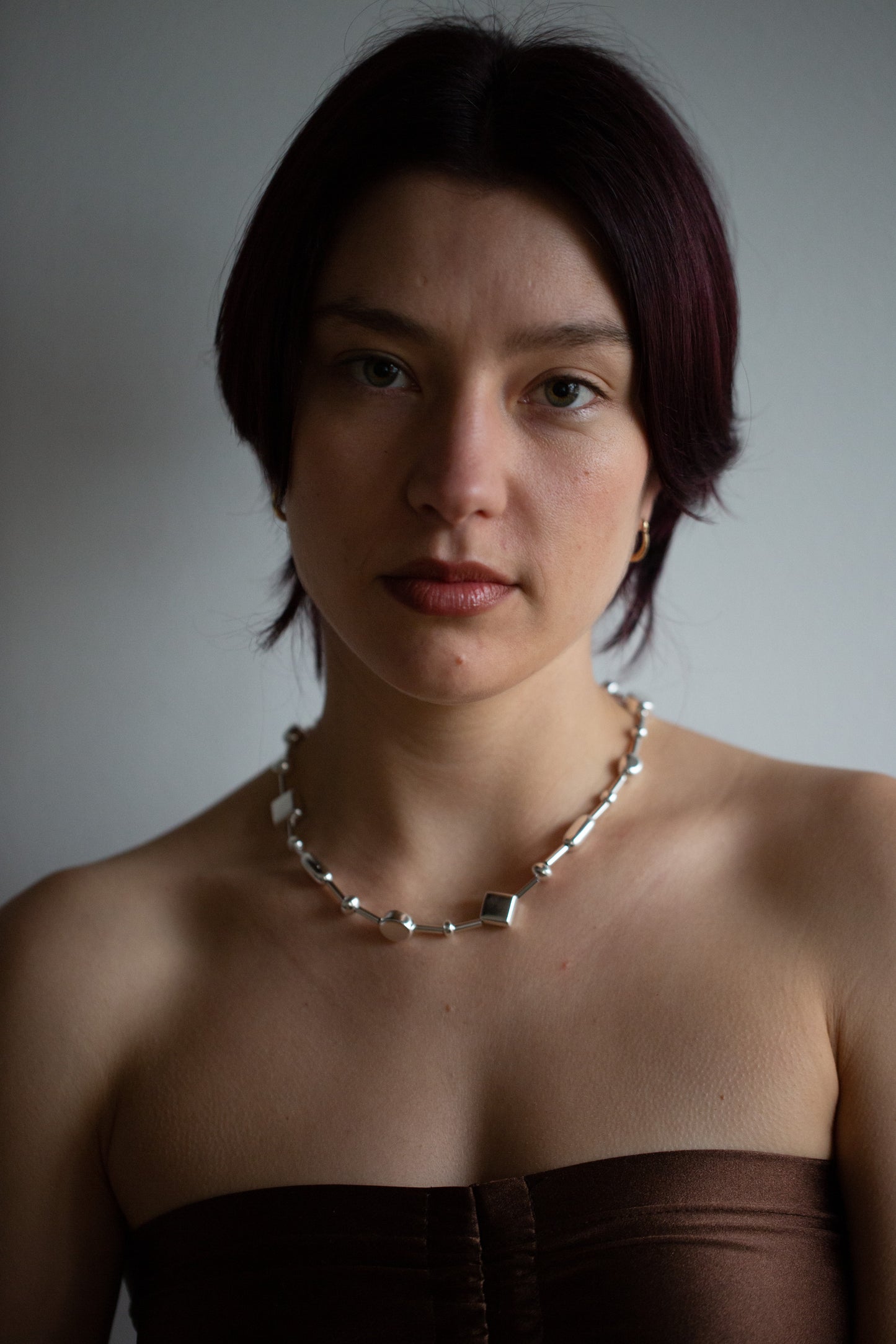 Silver beaded necklace No•2