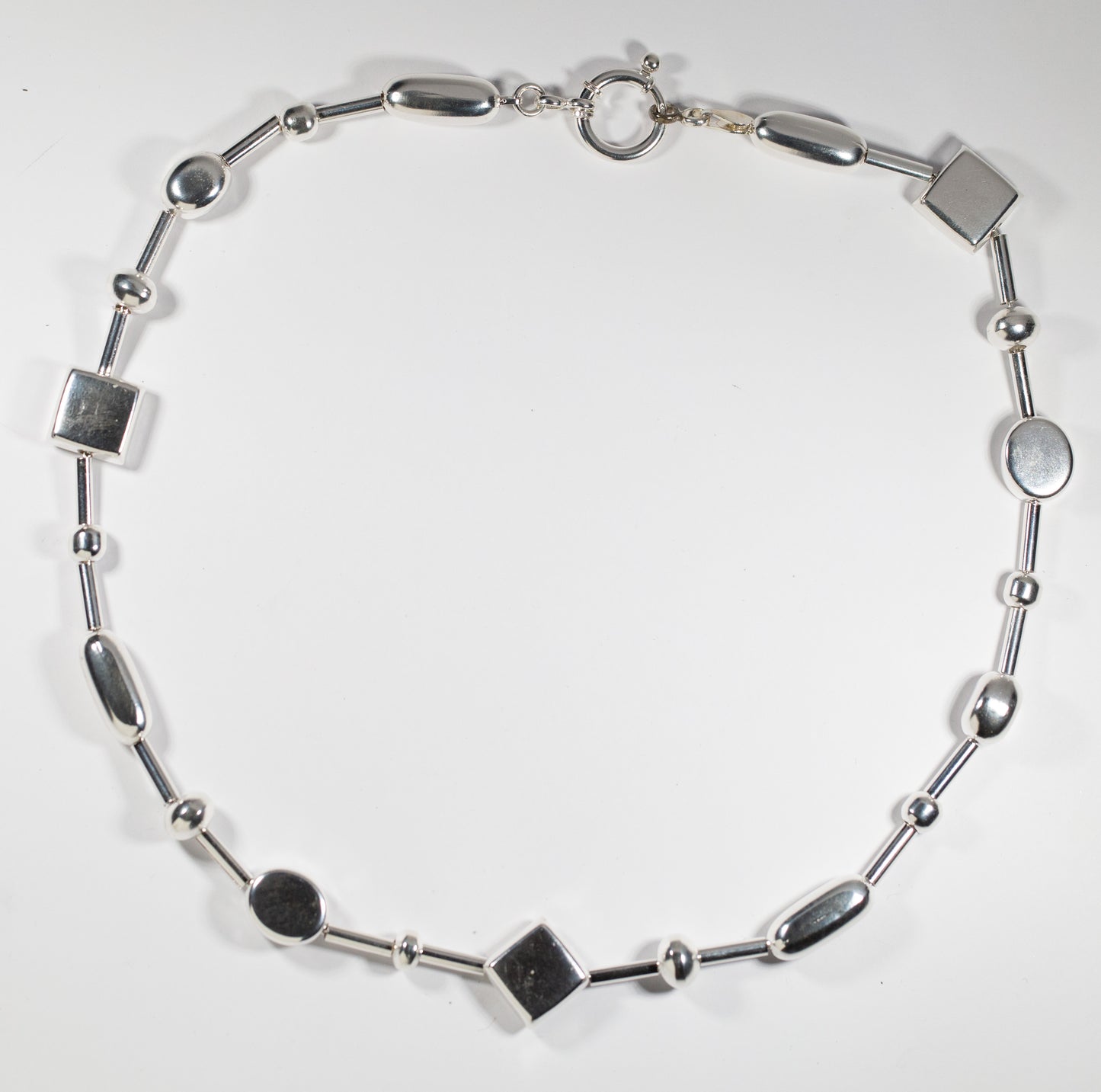 Silver beaded necklace No•2