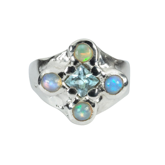 Opal & Topaz Candy Ring