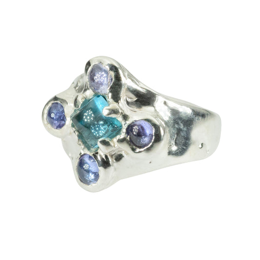 Tanzanite & Topaz Candy Ring