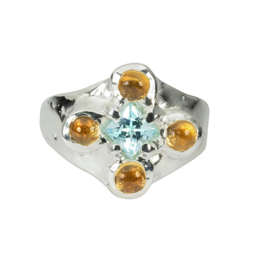 Citrine & Topaz Candy Ring