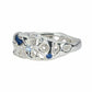 Sapphire, Diamond, and Topaz Vine Ring