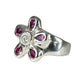Garnet Spiral Flower Ring