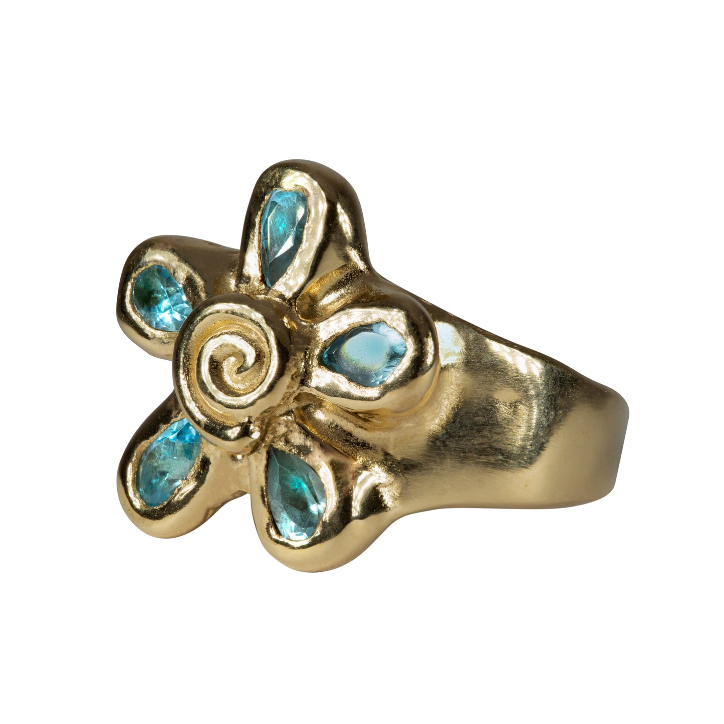 Topaz Spiral Flower Ring