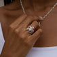 Garnet Spiral Flower Ring