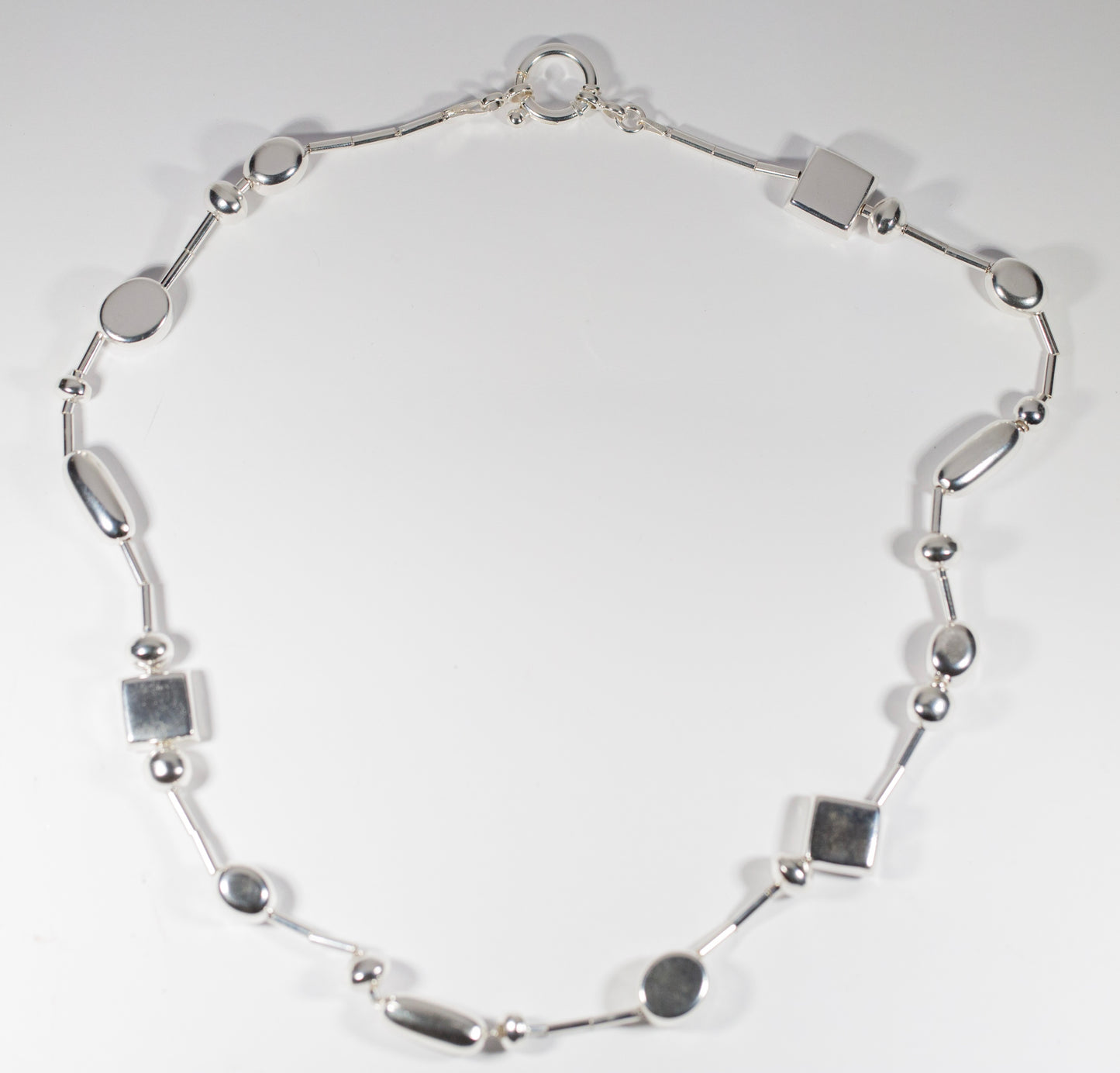 Silver beaded necklace No•1